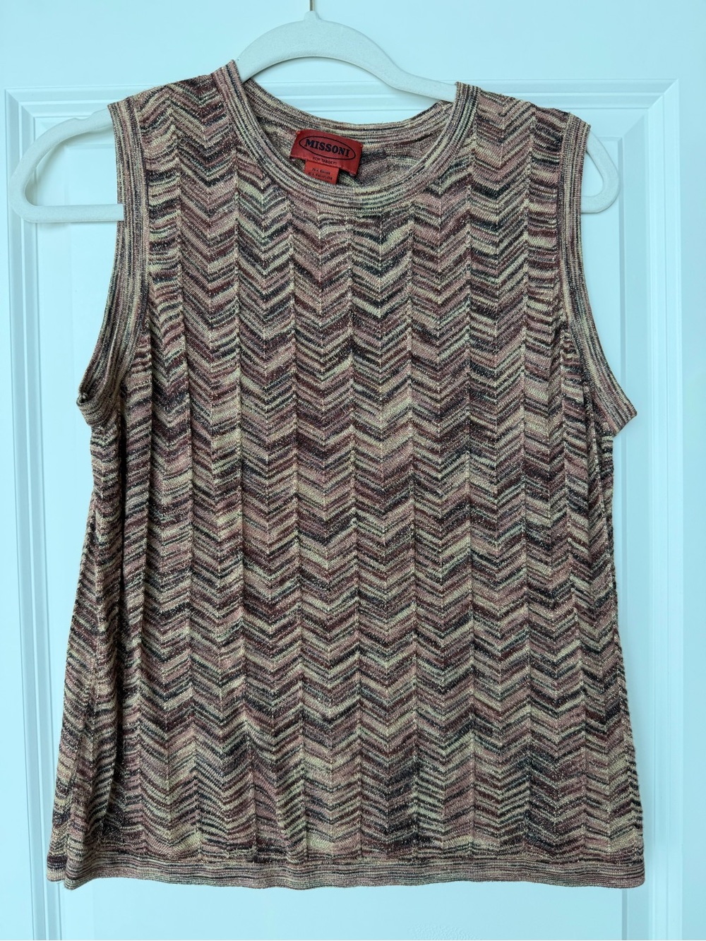 Rare Missoni Multicolor Chevron Sleeveless Knit Tank